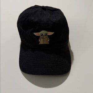 Disney Star Wars Mandalorian Baby Yoda Grogu Baseball Hat Cap Black Adjustable